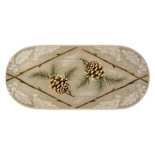 Cozy Cabin Country Charm Gray 20″X44″ Oval Washable