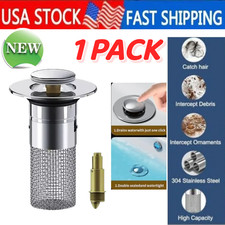 1 PACK Bathroom Sink Stopper Hair Catcher Pop Up Sink Drain Strainer Filter