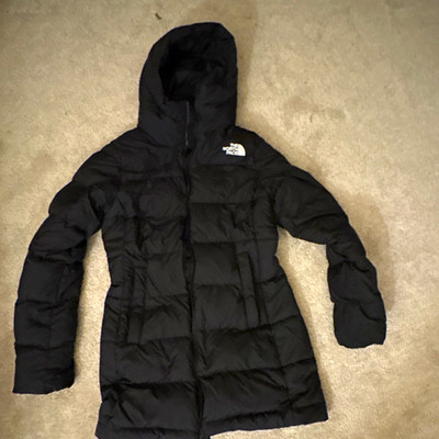 The North Face Women's Black Hooded Quilted Puffer Jacket S NO ZIPPER