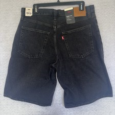 Levi  s Black Denim Baggy Dad Jorts Sz 30 Mid Rise Y2K