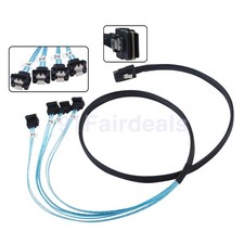 SFF-8087 to 4xSATA SAS Cable 90 Degree 1m 2Gbps Internal Mini SAS Splitter Cable