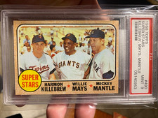 ~SUPERIOR QUALITY PSA 9 MICKEY MANTLE TOPPS SUPER STARS KILLEBREW & MAYS 1968