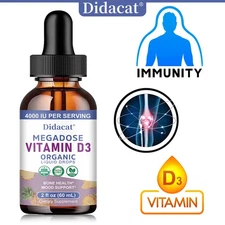 Organic Megadose Vitamin D3 4000iu Maximum Strength,Immunity Drops