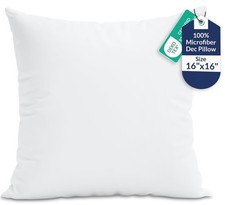 16 x 16 Pillow Insert - Down Alternative Throw Pillows Insert - Square Pillow...