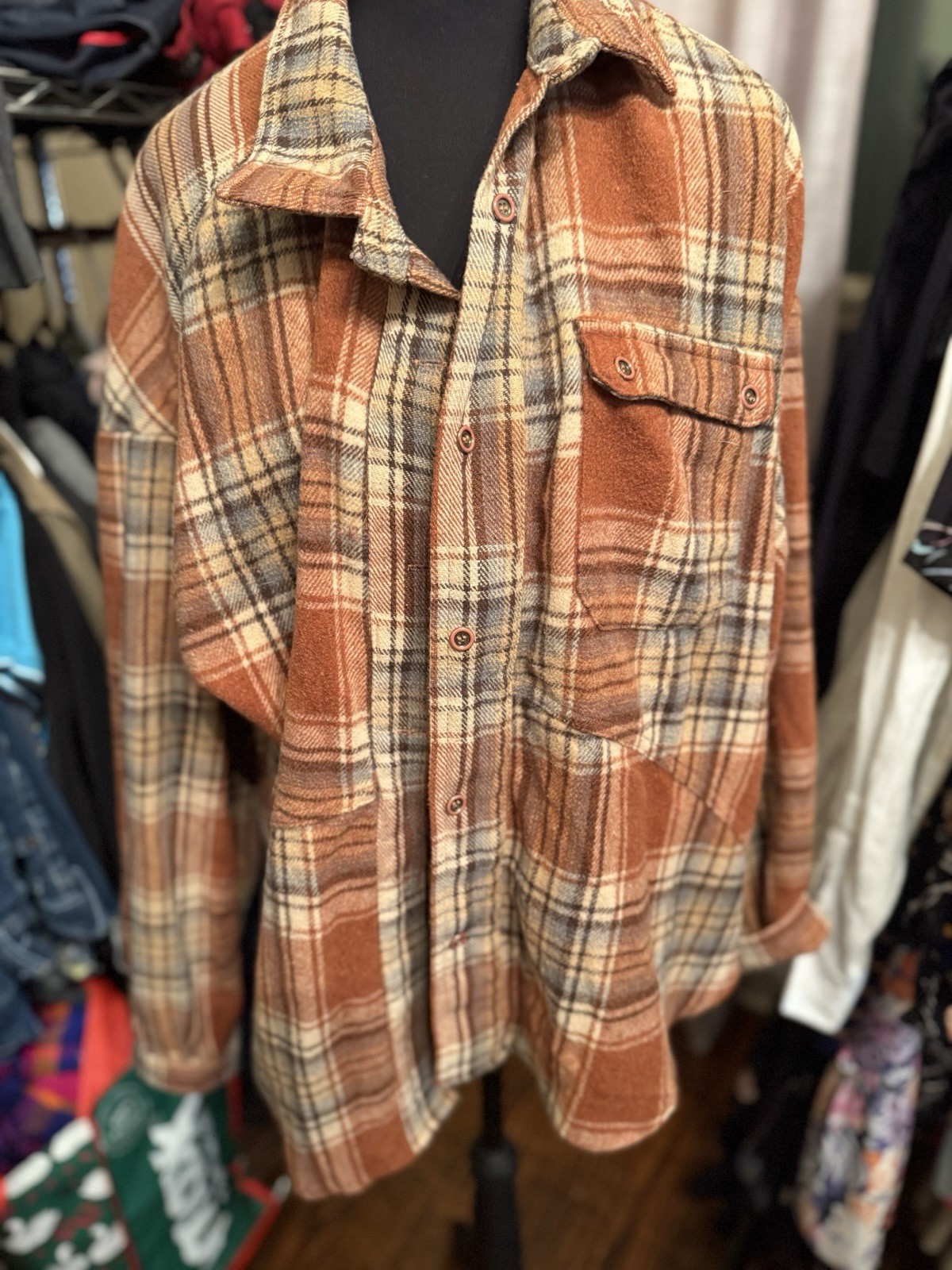 Umgee Plaid Shacket Size Medium - image 1