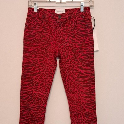 Current/Elliot The Stiletto Red Warped Denim Jean Size 24 NWT