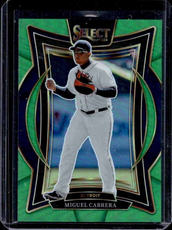 2025 Panini Select Miguel Cabrera Concourse Green Prizm #/5 Tigers