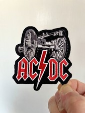 AC/DC Iron on Patch For Thors About To Rock White Red Blk Embroidered Rock Band