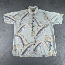 John Severson By Kahala Hawaiian Shirt Men Medium Designer Floral USA Made Linen