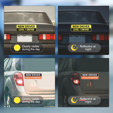 3pcs New Driver Magnet for Car, Reflective Funny Student Driver Magnet Remova...