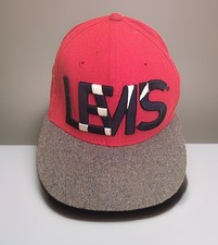 Vtg Levi Strauss Snapback Cap Cotton Linen Wool 3D Red White Blue LEVI'S