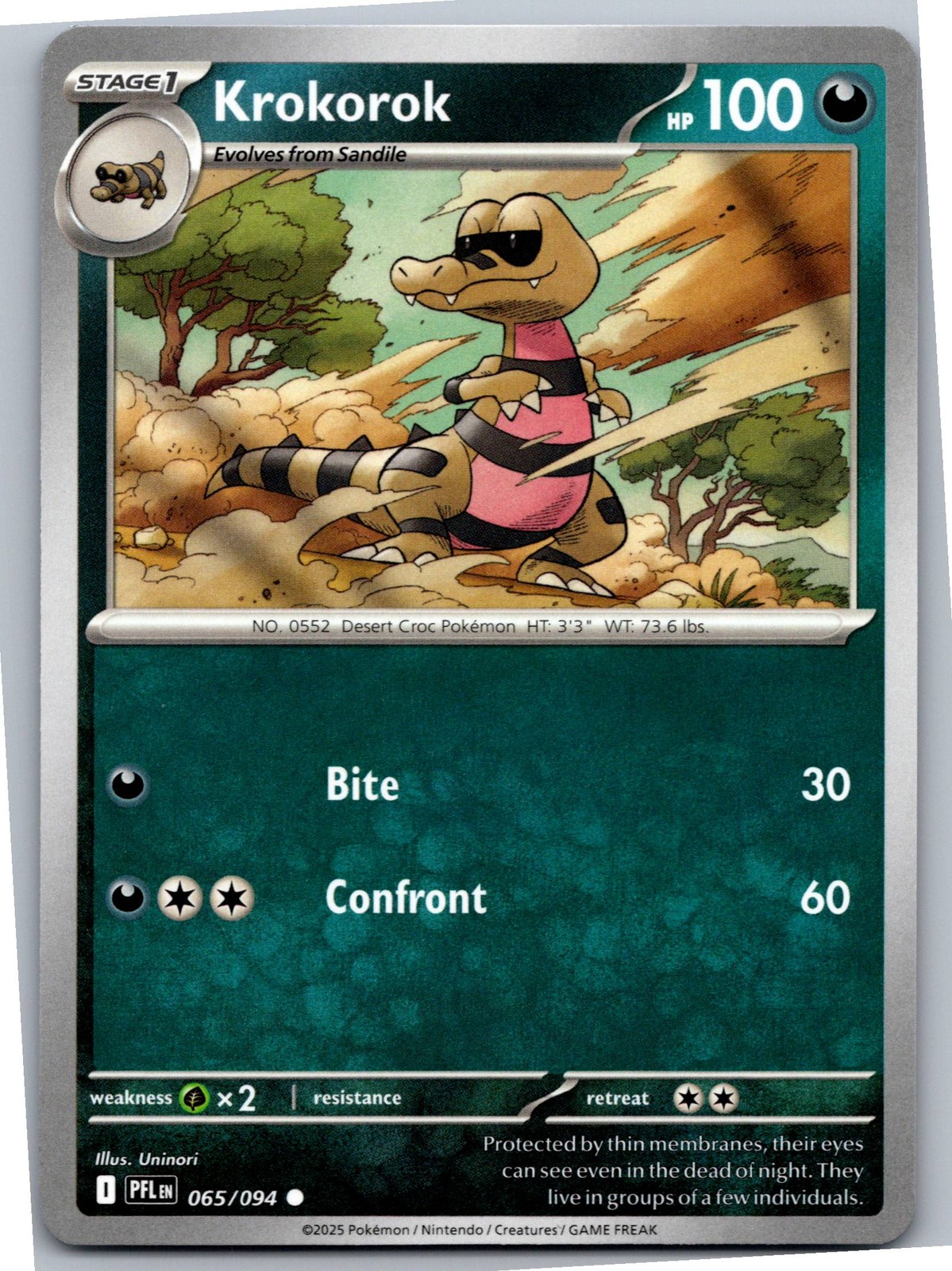 Krokorok - ME02: Phantasmal Flames 065/094 - Common - NM Pokémon TCG