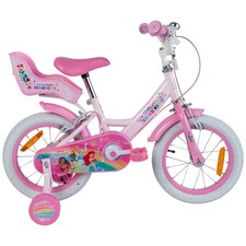 14 Inch Disney Princess Bike for Kids with Training Wheels & Doll Carrier [Pink]