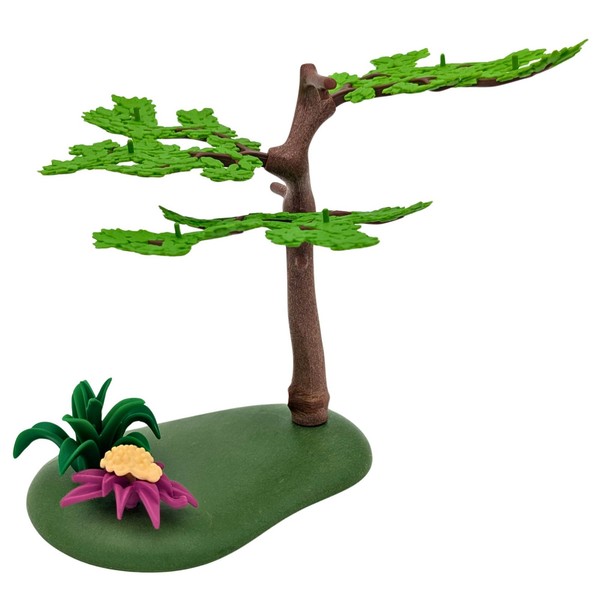 Playmobil base verde árbol hojas planas plantas bosque medieval suelo