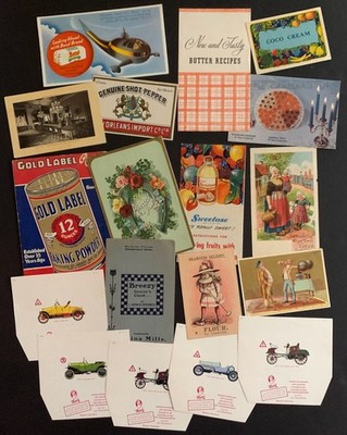 Big Lot of Original Food Ephemera - Bread Spices Chocolate Flour Desert Coffee +