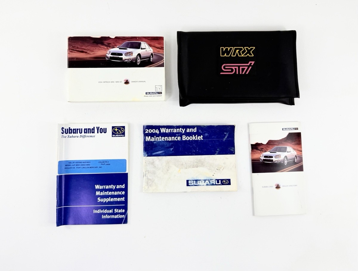 2004 04 Subaru Impreza WRX STI Owner's Manual Booklets w/ Leather