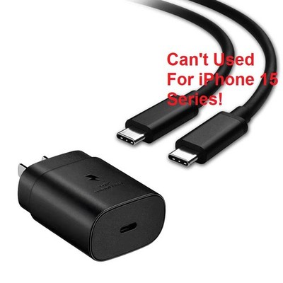 25w Type USB-C Fast Wall Charger+6FT Cable For Samsung Galaxy S20 S21 5G lot US