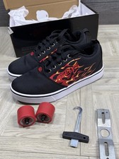 Heelys Flame Skate PRO 20 Shoes Youth Sz 5 Black Red Skate Wheel Fire