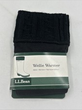 LL Bean WELLIE WARMER Fleece Boot Liner Womens S Small 6-7 Black New L.L.
