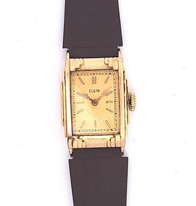 Authentic Vintage Elgin Rectangular Manual Wind Wristwatch 22mm 10K Gold Plated