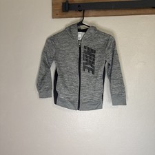 Nike Full Zip Hoodie Jacket Dri Fit Grey Heather Sportswear Boys Large 6/7