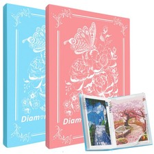 2 Pack A3 Storage Book for Diamond Painting, Diamond Art Portfolio Folder wit...