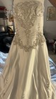 Mary's Strapless Satin A-Line Wedding Dress 6 White/Silver Beaded 6376 — photo 10