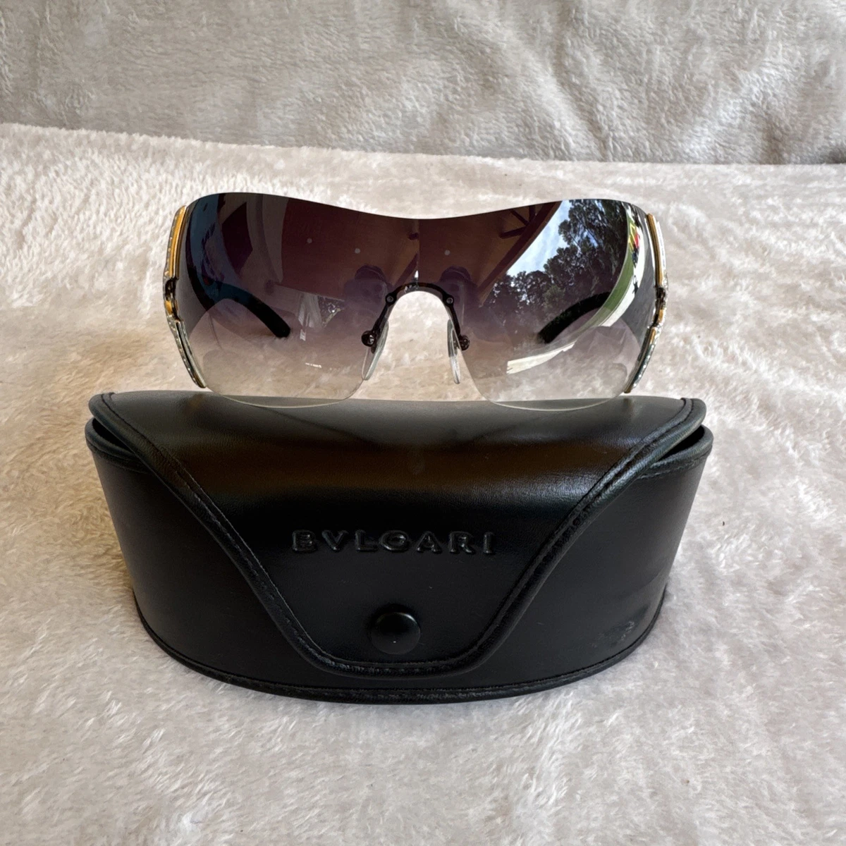 Bvlgari Shield Black Sunglasses for Women for sale | eBay