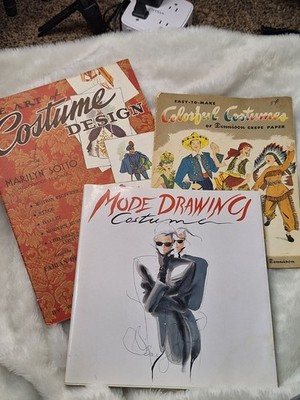 Vtg Costume Drawing and Design Art Instruction Books Lot 3 