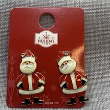 NEW Jointed Santa Christmas Earrings Pierced Holiday Time Hypoallergenic 2