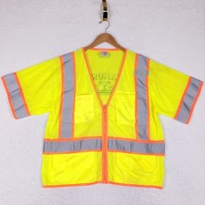 Kishigo High Visibility Safety Vest Mens L Reflective Mesh Yellow Construction