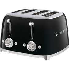 Image of SMEG TSF03BLUK 4 SLICE RETRO 50'S STYLE TOASTER IN BLACK