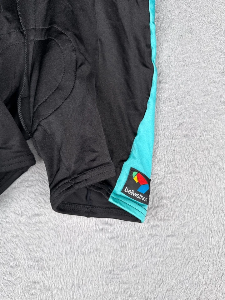 VINTAGE Bellwether Cycling Shorts Adult Medium Black Blue Nylon Spandex Blend - Image 2 of 4