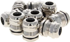 10Pcs Metal Waterproof M20 Cable Glands Joints Adjustable Connector Silver for 6