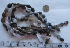 5 Strands Gemstone Bead Lot 13 x 18mm 12 x 16mm Oval Pyrite Jasper Destash 63