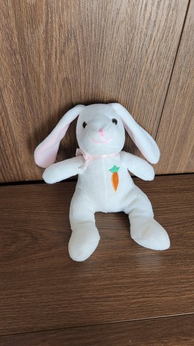 Vintage Osterhase bestickt Karotte Geschenk Stofftier Plüschtier - Bild 1 von 6