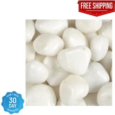 Large Himalaya White Tumbled Bagged Landscape Pebbles 40 lbs. bag 0.5 cu. ft.