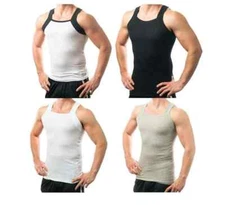 Different Touch Men's G-Unit Ribbed Tank Top A Shirt Tank Square Cut 4 pk. M-3X