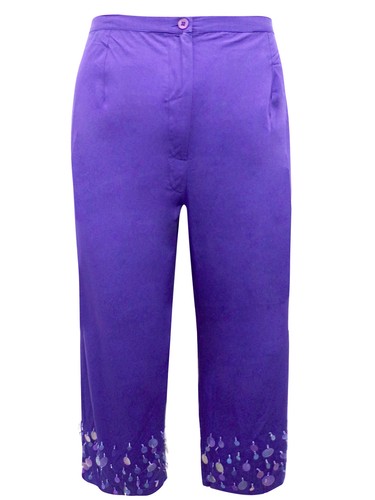 Fabulous Purple Sequin Hem Crop 