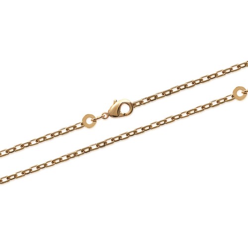 Chaîne De Cou Maille Forçat Plaqué Or 18 Carats - Longueur Au Choix De 45cm à 70cm - Marque Bijouxia