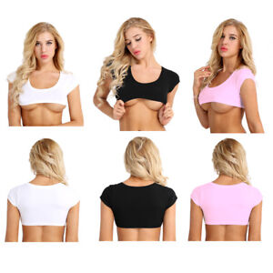 Women Fashion Pure Cropped Tops T-Shirt 