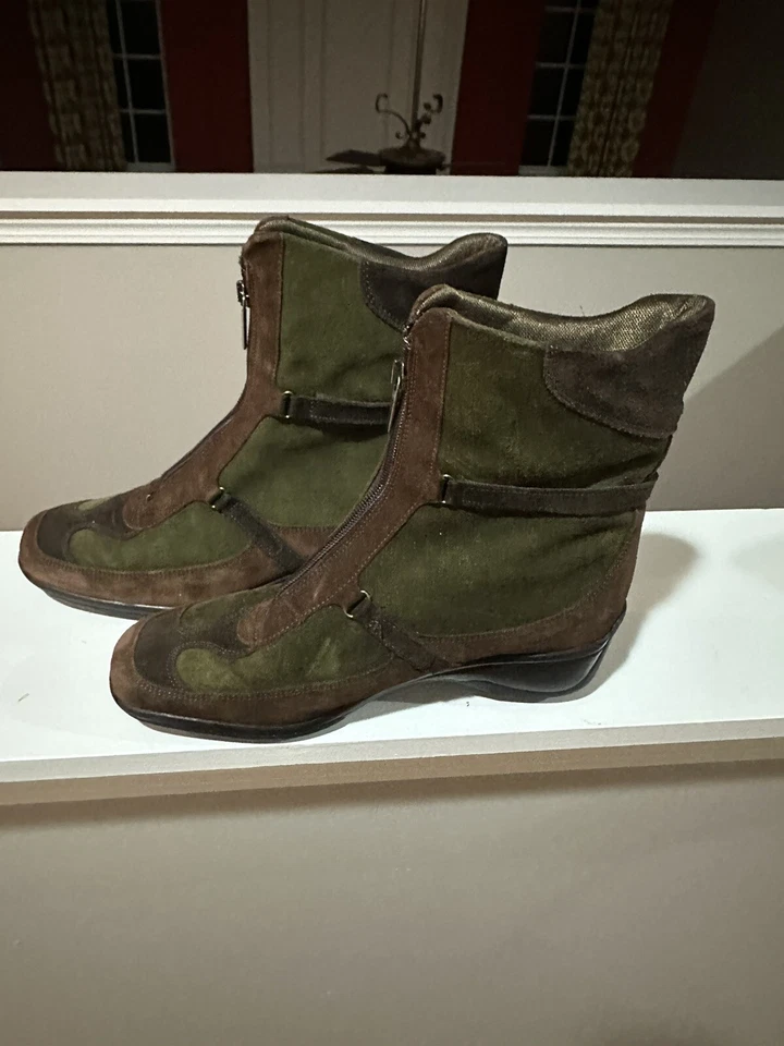 Botas Aquatalia by Marvin K Mujer 8.5 Invierno Botines Marrón Gamuza Cuña Como Nuevas Foto 2 de 4