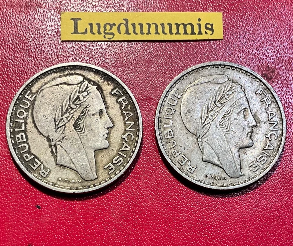 Lot de 2 pieces 100 Francs Algérie bronze nickel 1952 TTB - Photo 2/2