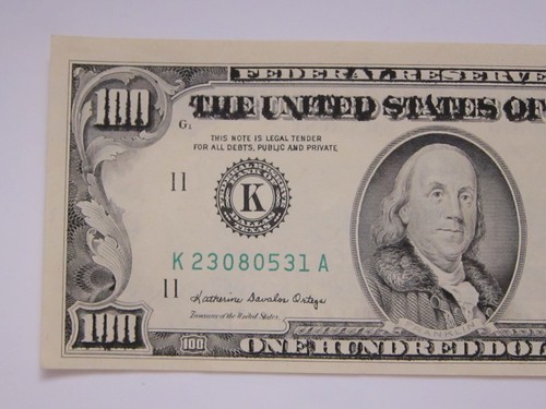 1985 $100 Double Impression Printing Error Uncirc K23080531A - Picture 7 of 14