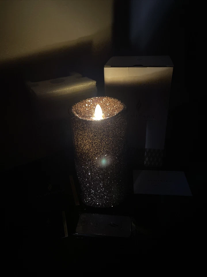 LOTE de 2 NUEVAS velas sin llama Luminara CHOCOLATE 7" remoto moca brillo marrón 2 Foto 3 de 4