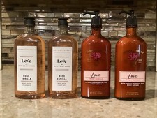 Bath  Body Works Aromatherapy LOVE ROSE VANILLA - 2 Lotions  2 Washes Lot Of 4