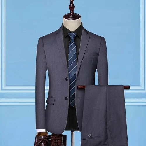 Men Wedding 3 Pieces Suit Set Coat Jacket Pants Vest Trousers Dress Waistcoat - Bild 15 von 40