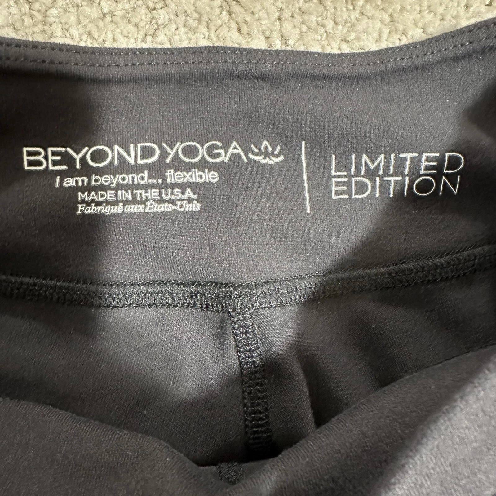 beyond-yoga limited edition gray stretch skinny crop leggings