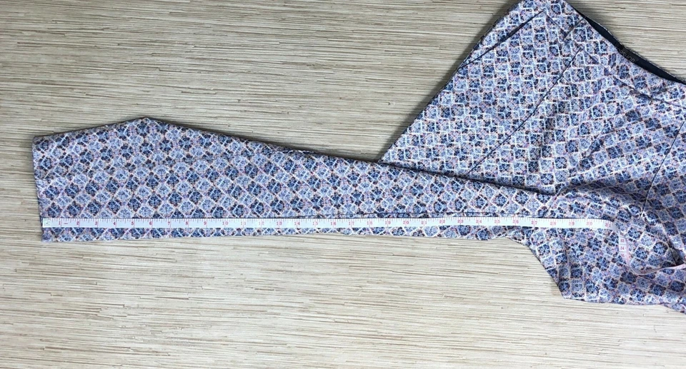 Pantalones Topshop Jacquard Damasco Azul Naranja Verde Para Mujer Talla 6 US Hasta el Tobillo Foto 4 de 4