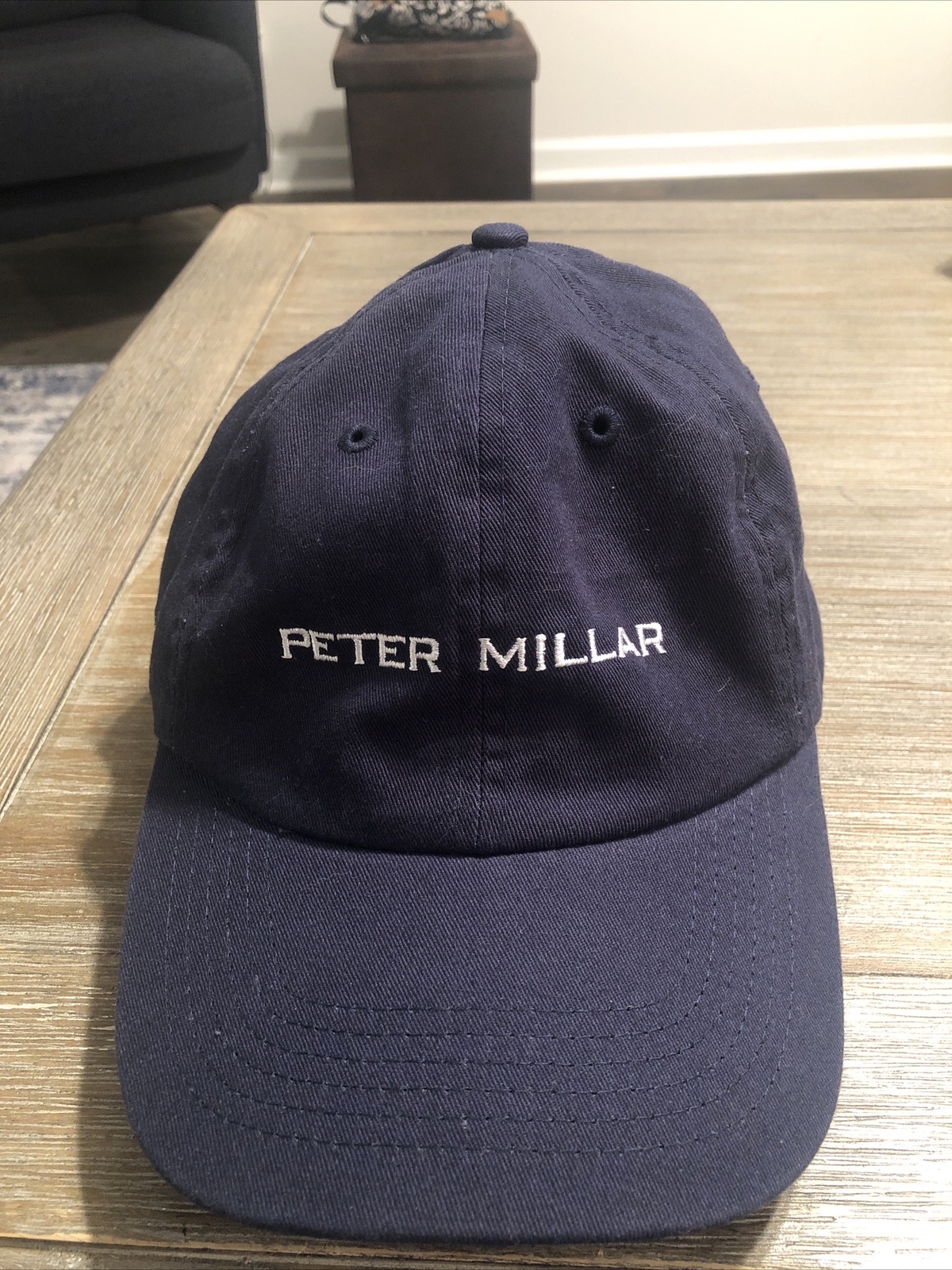 Peter Millar OSFA Adjustable Strap Navy Blue Base… - image 2
